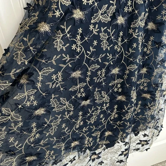 Baltic Born Navy and Gold Floral Maxi Dress - Picture 4 of 16